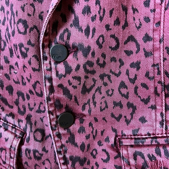 Wash Lab Jungle Denim Blazer -Size M Medium.  Red/Berry Color - Picture 7 of 13
